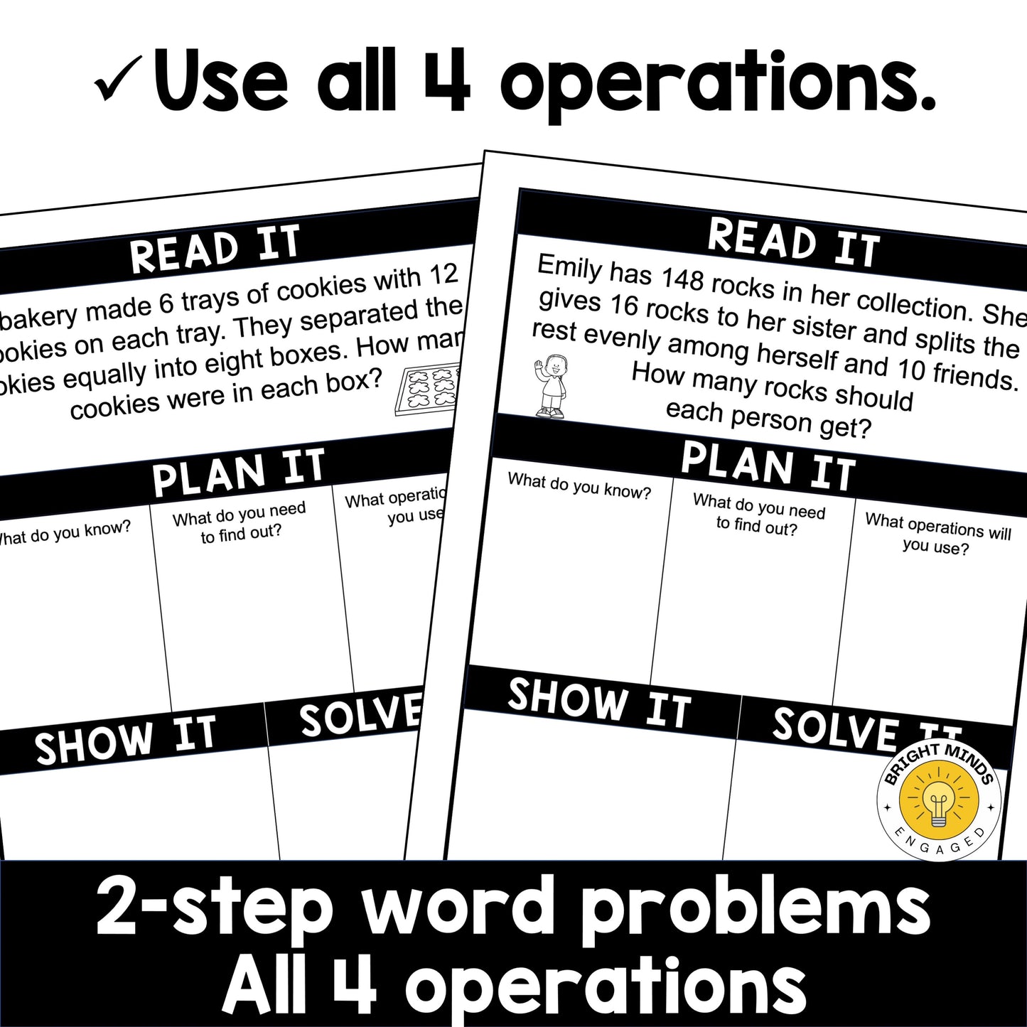 2 Step Word Problems All 4 Operations