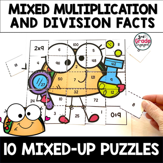 Mixed Multiplication and Division Facts Math Puzzles