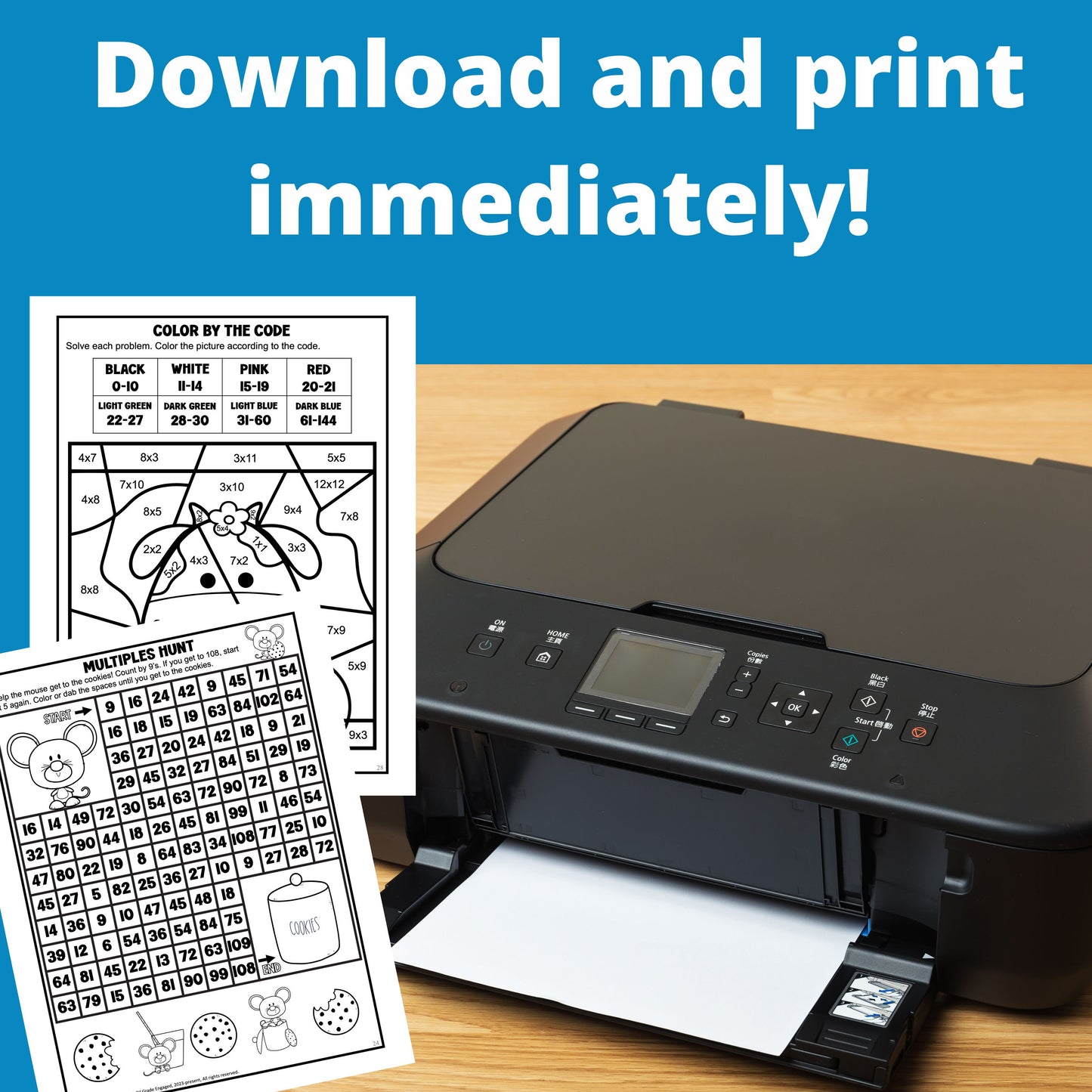 Multiplication Facts Instant Download Workbook