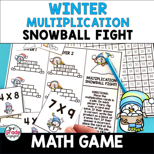 Multiplication Facts Snowball Fight Game